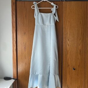 Junior Bridesmaid Azazie Elegant Light Blue Sleeveless Dress
